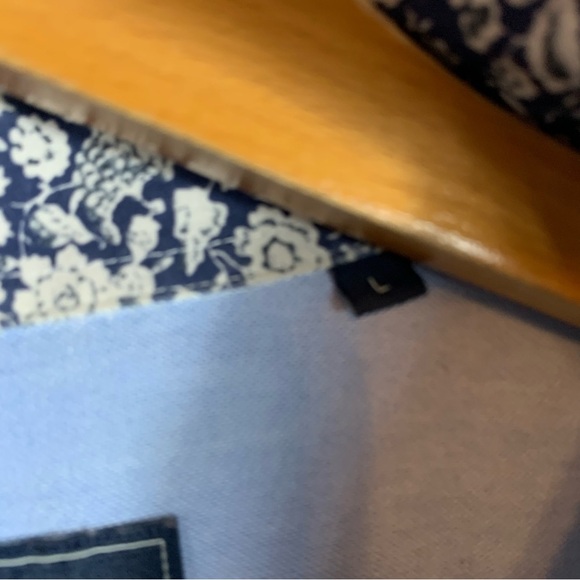 Park Lane American English Size Large Blue White Floral Button Up Men's Shirt - Picture 6 of 9